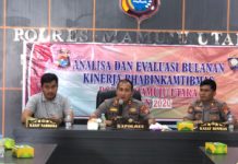 Kapolres Mamuju Utara Akbp Leo H.Siagian S.I.K,M.Sc memimpin Analisa & Evaluasi (Anev) Satuan Bhabinkamtibmas