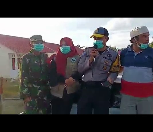 BKTM Desa Pangiang Dan Babinsa Lakukan Penyamapian Pencegahan Corona Virus
