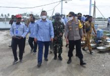 Polres Mamuju Utara Turunkan 90 Personil PAM kedatangan Menteri KKP.