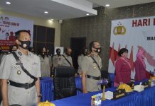 Kapolres Pasangkayu Ikuti Upacara Virtual Hari Polwan KE-72 Di Aula Rupatama.