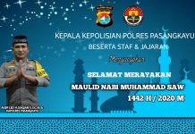 Kapolres Pasangkayu Akbp Leo H.Siagian S.I.K, M.Sc Beserta Staf & Jajaran Mengucapkan Selamat Merayakan Maulid Nabi Muhammad SAW 1442 H / 2020 M