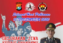 Kapolres Pasangkayu Akbp Leo H.Siagian S.I.K,M.Sc mengucapkan Selamat memperingati Hari Pahlawan 10 November 2020