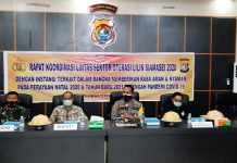 Polres Pasangkayu Gelar Rakor Lintas Sektoral dalam rangka Operasi Lilin Siamasei 2020.