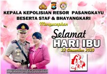Kepala Kepolisian Resor Pasangkayu Beserta Staf & Jajaran Mengucapkan Selamat Hari Ibu 22 Desember 2020
