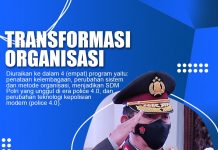 Menuju Polri yang Presisi pada #TransformasiOrganisasi diuraikan ke dalam 4 ( empat ) Program yaitu: Penataan kelembagan, peri=ubahan system dan metode organisasi, menjadikan SDM Polri yang unggul di era police 4.0 dan perubahan teknologi kepolisian modern ( police 4.0 )