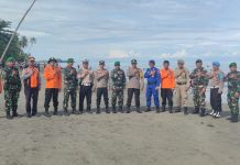 Personel Gabungan TNI-Polri Dan Instansi Terkait Amankan Obyek Wisata Tanjung Babia Pasangkayu.