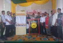 Bhabinkamtibmas Polsek Sarudu Menghadiri Launcing Kampung Moderasi Beragama Binaan Kementerian Agama.