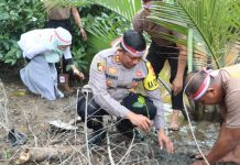Polres Pasangkayu Tanam Seribu Bibit Pohon Lestarikan Lingkungan Yang Hijau.