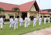 Personel Polres Pasangkayu Yang Diusulkan Naik Pangkat, Mengikuti Ujian Beladiri Polri.