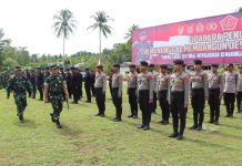 Suksesnya TMMD Kodim Pasangkayu Tidak Terlepas Dari Dukungan Personel Polri