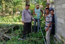 Selesaikan Masalah Batas Tanah Warga, Bhabinkamtibmas Polsek Baras Lakukan Problem Solving.