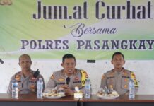 Kapolres Pasangkayu Pimpin Jumat Curhat, Dengar Permasalahan Warga di Wilayah Hukumnya.