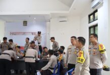Polres Pasangkayu Laksanakan Cek Kesehatan Personil Yang Terlibat Pam TPS Pemilu 2024
