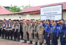 Kabid Propam Polda Sulbar Pimpin Gelar Apel Pergeseran Pasukan Dalam Rangka PAM TPS Pemilu 2024, di Polres Pasangkayu