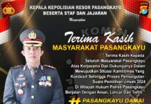 Pemilu 2024 Aman Dan Damai, Kapolres Ucapkan Terima Kasih Kepada Seluruh Masyarakat Pasangkayu
