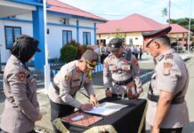 Kapolres Pasangkayu Pimpin Upacara Serah Terima Jabatan.