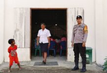 Polres Pasangkayu Rutin Laksanakan Pengamanan Ibadah Gereja di wilayah Hukumnya.