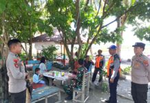 Objek Wisata Pantai Kalao-lao Dipadati Pengunjung, Personel Pos Pam Sarjo Lakukan Pengamanan dan Beri Himbauan