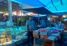 Sambang Dan Patroli Pasar Tradisional, Bhabinkambitmas Polsek Sarudu Beri Himbauan Kepada Pengunjung dan Pedagang