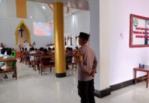 Polres Pasangkayu Beseta Polsek Jajaran Turunkan Personel Pengamanan Ibadah Kenaikan Isa Almasih