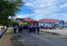 Menjaga Kebugaran, Personel Polres Pasangkayu Olahraga Jalan Santai Bersama