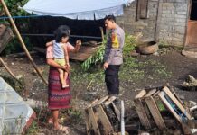 Dapat Laporan Dari Warga, Bhabinkamtibmas Polsek Bambalamotu Langsung Datangi TKP Pencurian Ternak Di Desa Binaannya.