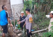 Bhabinkamtibmas Polsek Bambalamotu Mediasi Masalah Patok Batas Pekarangan Rumah Warga Binaan