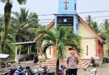 Wujud Pelayanan Prima, Polres Pasangkayu Berikan Pengamanan Ibadah Gereja di Wilayah Hukumnya