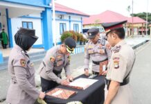 Kapolres Pasangkayu Pimpin Sertijab Dan Penyerahan Jabatan Di Lingkup Polres Pasangkayu