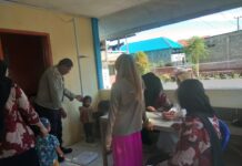 Ciptakan Kesehatan Balita, Bhabinkamtibmas Polsek Sarudu Pantau Giat Posyandu