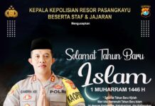 Kapolres Pasangkayu AKBP Candra Kurnia Setiawan Sampaikan Ucapan Selamat Tahun Baru Islam 1 Muharram 1446 H / 2024 M