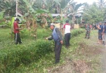 Polsek Bambalamotu Bersinergi Dengan Aparat Desa dan Masyarakat Laksanakan Kerja Bakti
