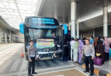 Satlantas Polres Pasangkayu Jemput dan Kawal Rombongan Jemaah Haji