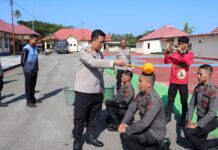 Tradisi Penyambutan Bintara Remaja Polri Angkatan 50 Di Polres Pasangkayu