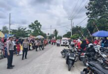 Polres Pasangkayu berikan pengamanan dan Pengawalan Kegiatan Gerak Jalan sambut Hari Kemerdekaan RI 79.
