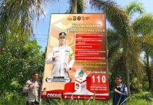 Melalui Spanduk, Sub Satgas Humas Polres Pasangkayu, Sosialisasikan Pilkada Damai 2024