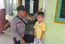 Bhabinkamtibmas Polsek Baras Pantau Kegiatan Posyandu Di Desa Binaan