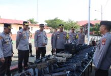 Kapolres Pasangkayu Pimpin Pemeriksaan Peralatan Dan Ranmor Dinas Dalam Rangka Kesiapan Pengamanan Pilkada 2024