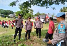 Kapolsek Pasangkayu Pimpin Pengamanan Giat Senam Bersahaja Dan Tatap Muka Calon Wakil Bupati Pasangkayu