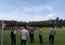 Polsek Pasangkayu Pengamanan Giat Senam Bersama Dan Tatap Muka Calon Wakil Bupati Pasangkayu