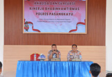 Kabag SDM Pimpin Giat Anev Kinerja Bhabinkamtibmas Polres Pasangkayu