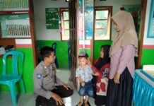 Bhabinkamtibmas Polsek Sarudu Pantau Posyandu, Cegah Stunting pada Balita