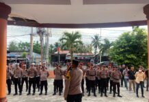 Polres Pasangkayu Kerahkan Puluhan Personel Untuk Pengamanan Debat Publik Kedua Calon Bupati-Wakil Bupati