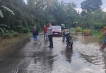 Bhabinkamtibmas Polsek Pasangkayu Turun Langsung ke Dusun Karya Makmur Yang Terdampak Banjir