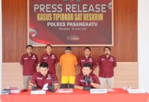 Press Release Polres Pasangkayu, Tersangka Korupsi Dana Desa Maponu Ditangkap di Balikpapan