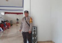 Bhabinkamtibmas Polsek Baras Pengamanan Gereja Beri Rasa Aman pada Warga Saat Beribadah