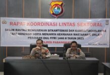 Kabag Ops Polres Pasangkayu Pimpin Rakor Lintas Sektoral Dalam Rangka Kesiapan Pengamanan Idul Fitri