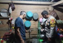 Gercep, Bhabinkamtibmas Polsek Bambalamotu Datangi TKP Pencurian di Kios Warga