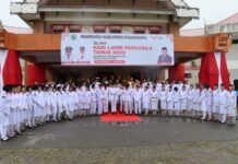 PJU Polres Pasangkayu Dan Kapolsek Jajaran Ikuti Upacara Peringatan Hari Lahir Pancasila Di Halaman Kantor Bupati Pasangkayu