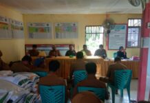 Polsek Sarudu Hadiri Musyawarah Verifikasi Data Penerima Bantuan Sosial Di Desa Sarudu
